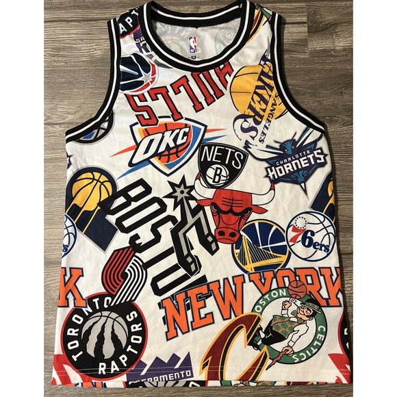 NBA Other - NBA Team Logo Jersey, All Teams On White Jersey, Men's Small‎